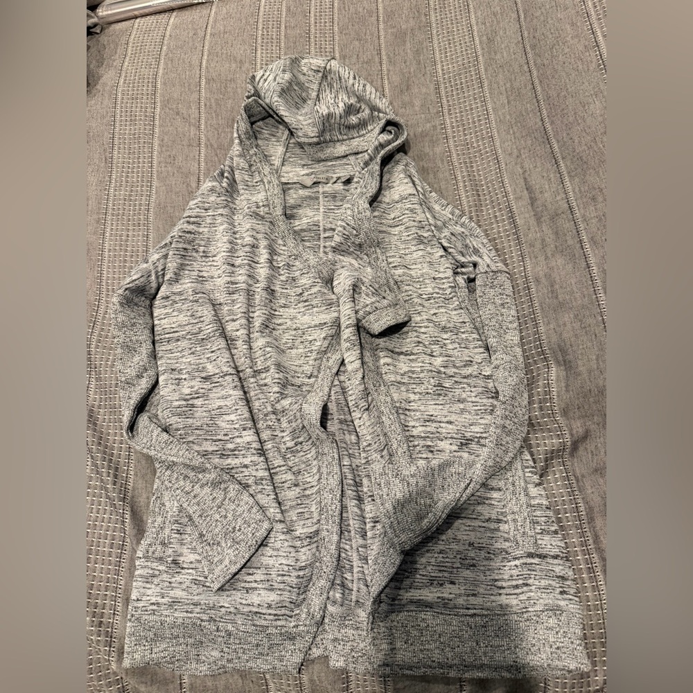 Athleta Heather Gray Hooded Cardigan Wrap